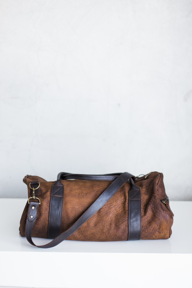 LEATHER. South Africa is also known for its leather. This is a handmade duffel bag from www.rowdybags.com.