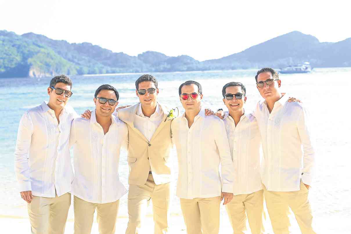 GROOMSMEN Patrick Maxwell, Paolo Tantoco, the groom, Juan Miguel Delgado, Ken Solon, Matthew McAfee