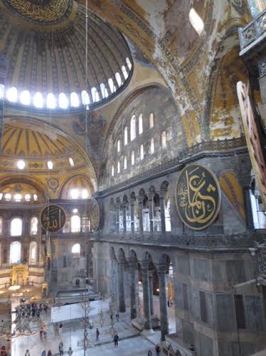 INTERIOR of the Hagia Sophia in Istanbul. Structure has been both a Christian church and Islamic mosque in its 1,500-year history