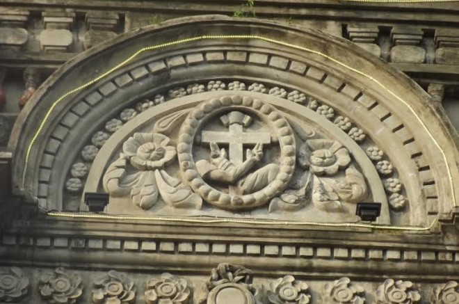 FRANCISCAN seal on the facade of Morong Church. EA Sembrano