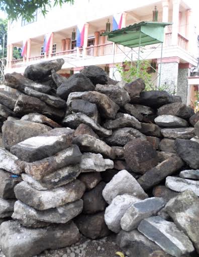 PILES of adobe from the demolished “bambang” at Rizal Park in Tayabas. RYAN PALAD
