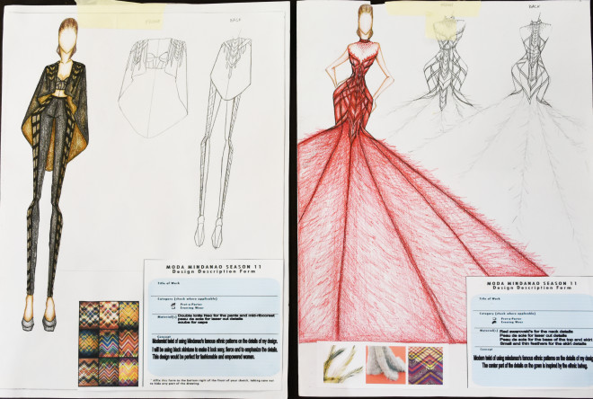 FASHION sketches of some of the entries
