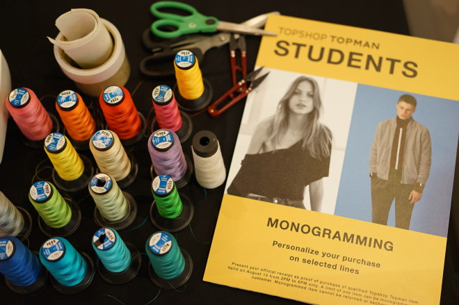 MONOGRAMMING was also a hit among the student shoppers