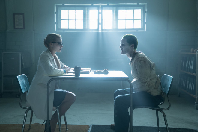CRAZY STUFF. The back story of Harley Quinn (Margot Robbie) and The Joker (Jared Leto) runs through the film