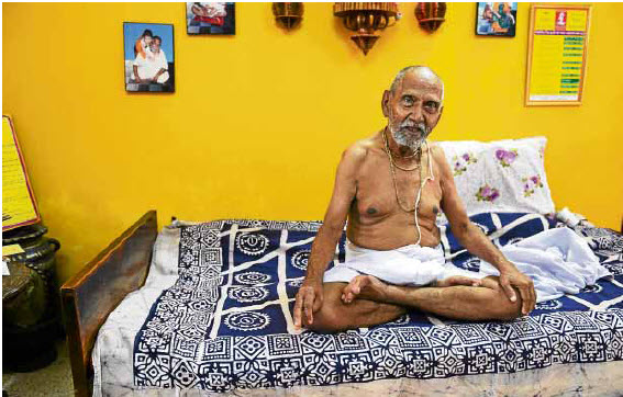 YOGA IN BED Indian monk Swami Sivananda, who claims to be 120 years old, says he owes his longevity to daily yoga and a life without sex or spices. AFP