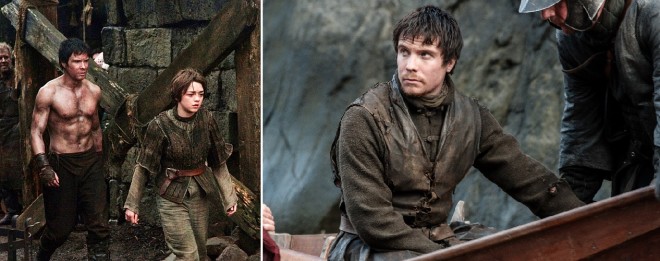 JOE Dempsie as the blacksmith apprentice Gendry in "Game of Thrones," with Maisie Williams' Arya Stark (left)