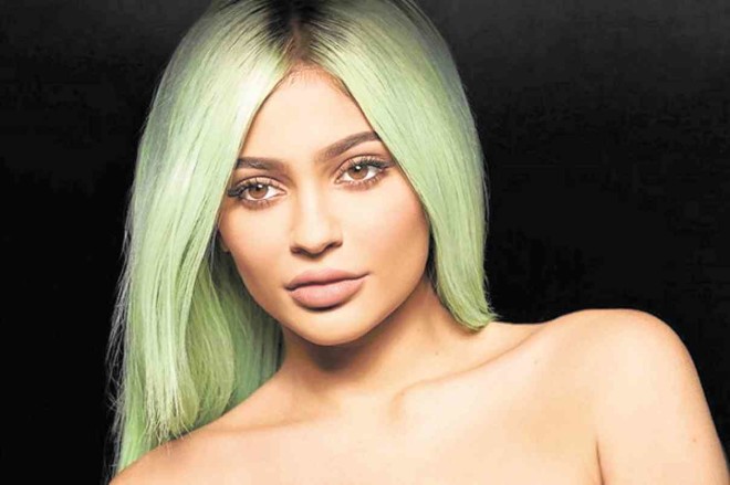 KYLIE Jenner with green locks