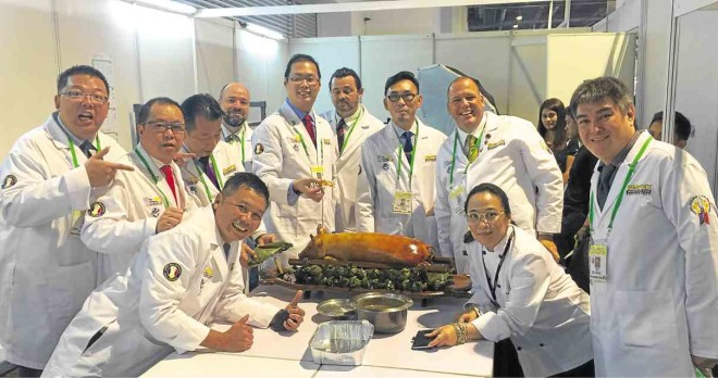 THE JUDGES of the Philippine Culinary Cup enjoying our “lechon”