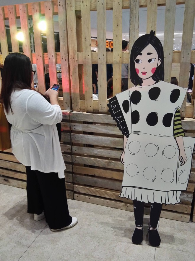 Life-size illustrations by Keeshia Felipe were on display at the Mega Fashion Hall atrium at the launch