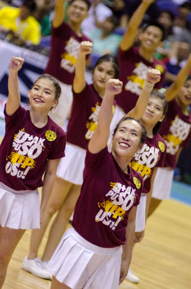 SAM CORRALES and Angela Cansana of the UP Pep Squad