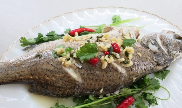 STEAMED fish with lime sauce