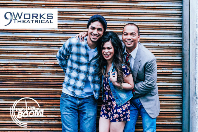 The cast of 9 Works Theatrical’s “tick, tick...Boom” are (from left) Jef Flores (Jon), Tanya Manalang (Susan) and Ariel Reonal (Michael). CONTRIBUTED IMAGE