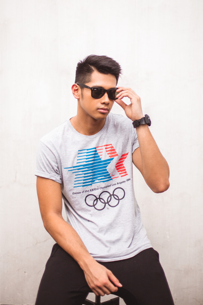 Vintage Olympics graphic tee, Cotton On; joggers, Human