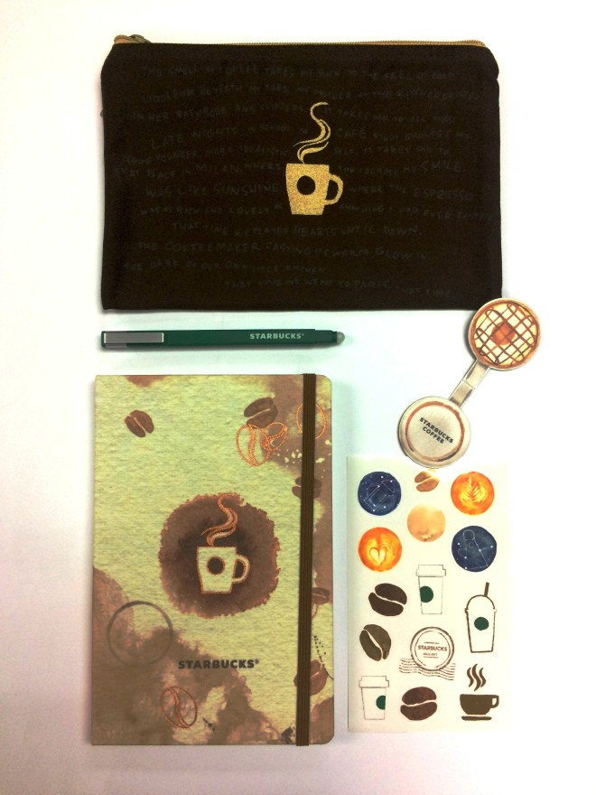 Gold cup pouch for the chill coffee-stain planner
