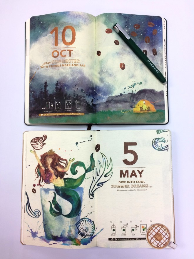 Fill your months with watercolor paintings of lush sceneries, moonlit campsites, a mermaid!