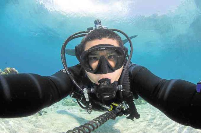 Underwater selfie taken in Caban Cove in Tingloy, Batangas