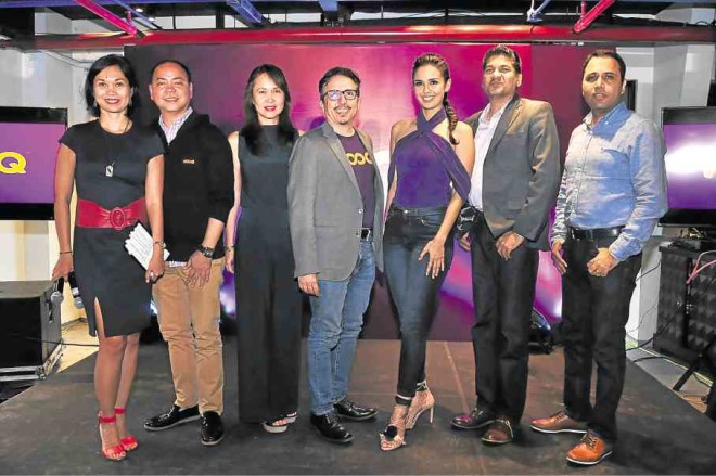 Hooq officials at the launch with brand ambassador Megan Young (3rd from right): marketing head Sheila Paul, content and programming head Jeff Remigio, country manager Jane Cruz-Walker, CEO Peter Bithos, content officer Krishna Rajagupalan, Ravi Vora