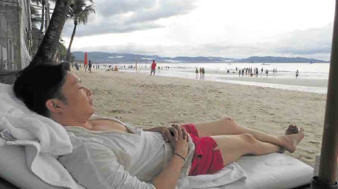 JR in his element, on one of his Boracay escapades