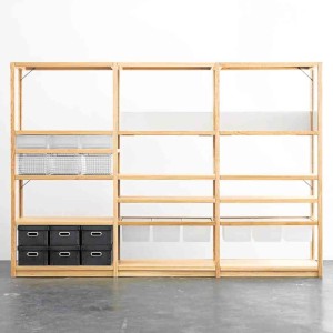 Shelves that you can assemble to match your storage needs.