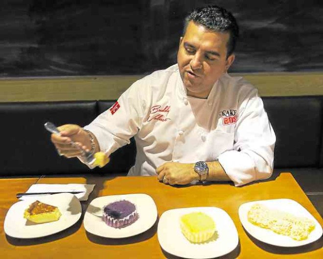 Chef Buddy Valastro sampling Pinoy sweets —PHOTOS BY JILL TAN RADOVAN