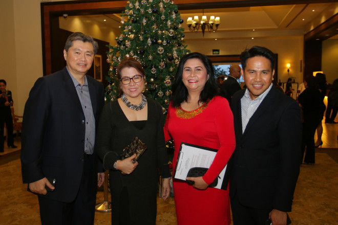 SMHCC SVP for Finance Angelo Calma and wife, Taal Vista Hotel Manager Rorie Ylagan, SMHCC VP for Marketing Neil Rumbaoa