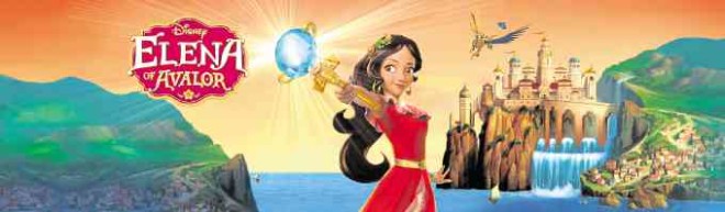 Princess Elena is not only the first Disney Latina princess, she’s also a magical one. In the background is her palace.