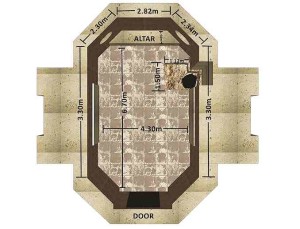 Floor plan of the chapel showing the dug pit