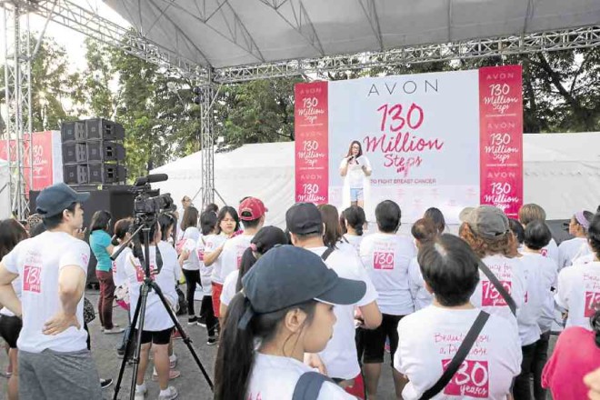 Participants at the launch of Avon’s breast cancer awareness campaign