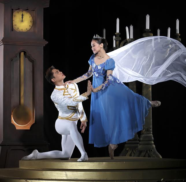 Cinderella (Dawna Mangahas) and Prince Charming (Alfren Salgado)