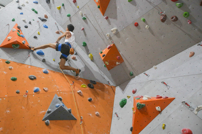 Lead climbing, for Level II climbers only, adopts a technique predominantly used in rock climbing where the climber only hooks the rope.Lead climbing, for Level II climbers only, adopts a technique predominantly used in rock climbing where the climber only hooks the rope.