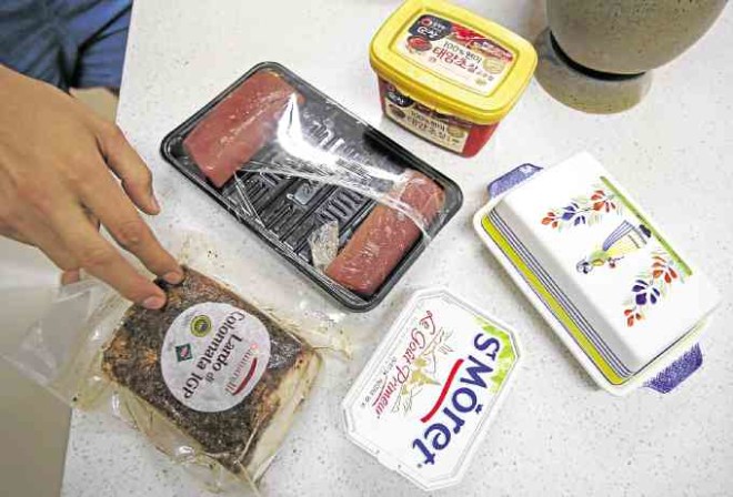 Erwan’s top 5 fridge picks: “lardo,” “gochujang,” Hokkaido butter, sashimi-grade tuna fillets and  St Môret cream cheese 