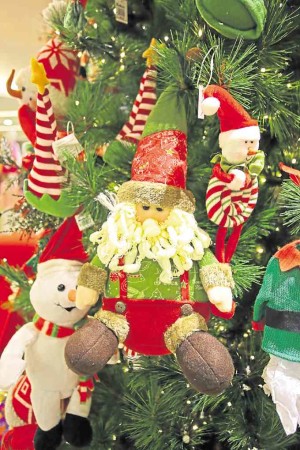 Santa and candy-striped ornaments —KIMBERLY DELA CRUZ