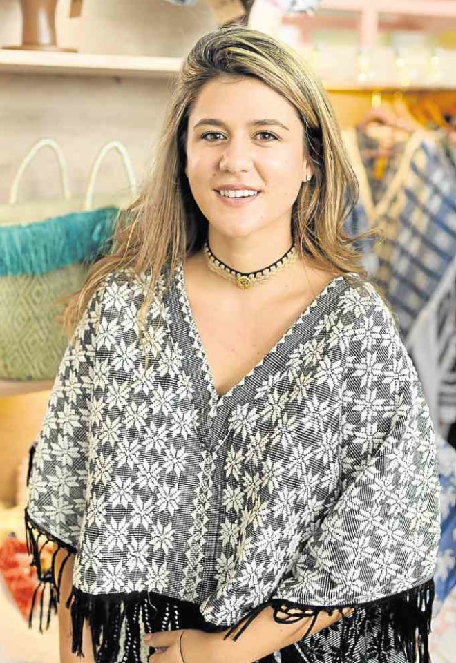 Paloma Urquijo Zobel,wearing her own “inabel” design, is previewing her Piopio collection at Greenbelt 5’s Designers’ Holiday Bazaar. —ELOISA LOPEZ