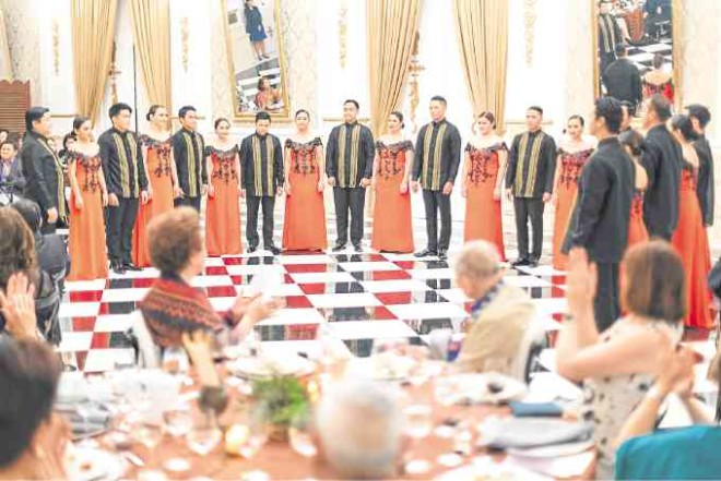 The Philippine Madrigal Singers, whose performance received a minute-long standing ovation