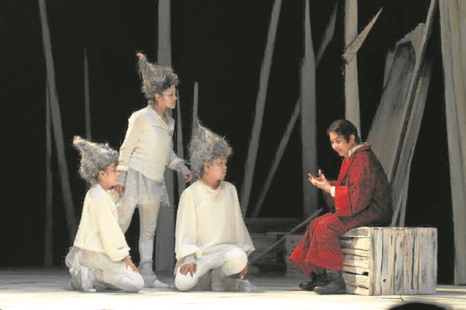C.B. Garrucho (right) as Prospero in a scene from Peta’s “The Tempest Reimagined,” directed by Nona Shepphard—PHOTO FROM PETA