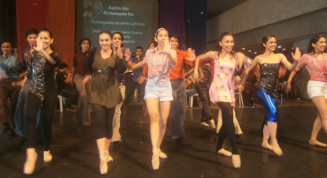 Production numbers by Ballet Philippines dancers during the press launch