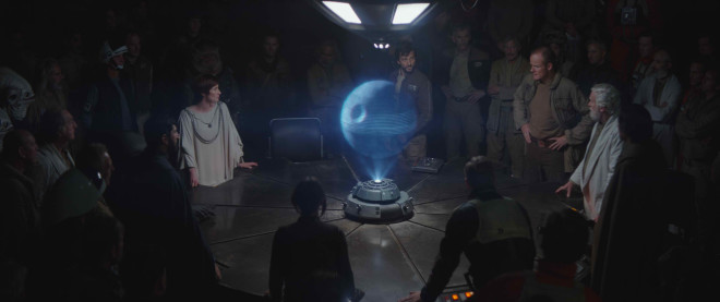 The leaders of the Rebellion discuss the Death Star