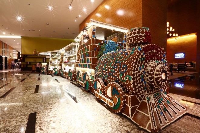 Gingerbread train at Marriott Manila