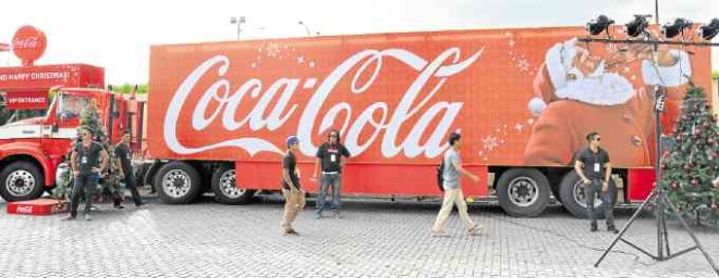 Coca-Cola Christmas truck ready to serve happiness in bottles of ice-cold Coca-Cola