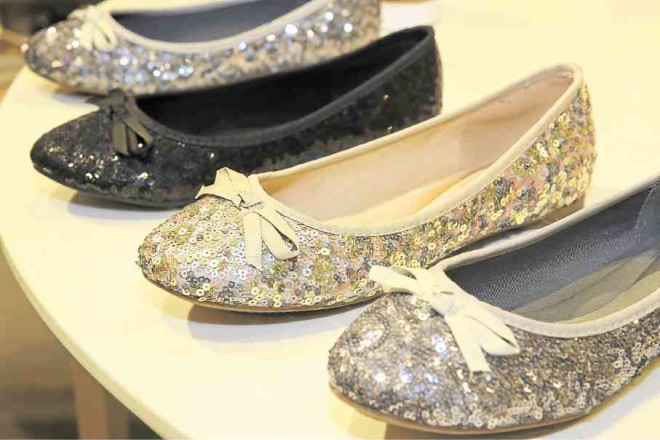 Bata sequined ballet flats for the holidays