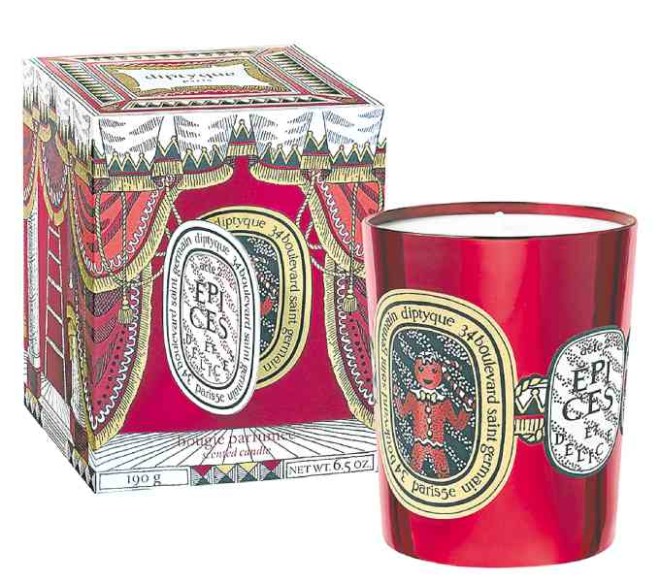 The holiday candles also come in individual 190-g jars. Above, Delicious Spices
