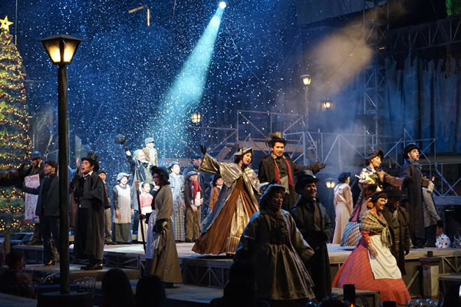9 Works Theatrical’s production of “A Christmas Carol”—music by Alan Menken and lyrics by Lynn Ahrens. Robbie Guevara directs, with scenography by Mio Infante and musical direction by Daniel Bartolome. The show runs until Dec. 25 at Globe Iconic Theater, BGC. —PHOTO BY KOJI ARSUA