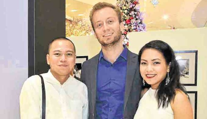 Noe Fuentes, French cultural attaché George Natier, Charlene Balaan of the Swedish Embassy