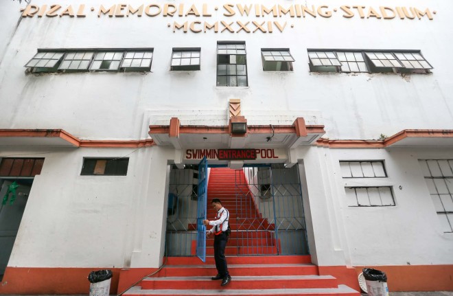 Facade of Rizal Memorial Swimming Stadium, designed by Juan Arellano and built in 1934