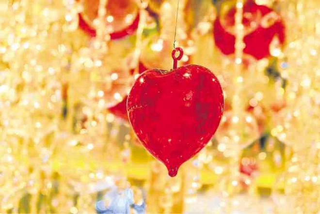 Heart ornament is symbolic of love.