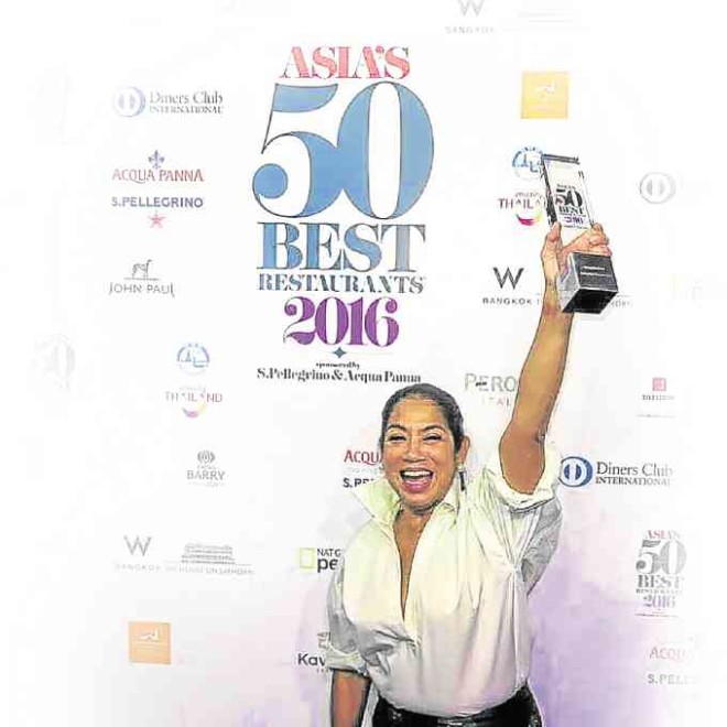 ChefMargarita "Gaita" Foreswas namedAsia’s Best Female Chef for 2016by Asia’s 50 Best Restaurants.
