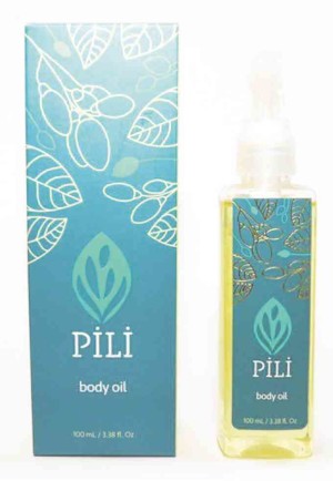 “Pili” oil is a lot like coconut oil, rich in antioxidant properties, and incredibly hydrating. Instead of argan or VCO, try Pili Beauty’s body oil. Available at pilibeauty.com.