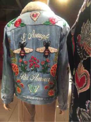 Embroidered jean jacket by Gucci —CHECHE V.MORAL