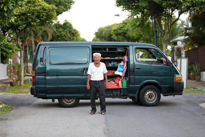 Mr Foo, 78, fondly known as "Uncle Bread" will be surrendering the keys to his van for good. WANG HUI FEN/THE STRAITS TIMES/ASIA NEWS NETWORK
