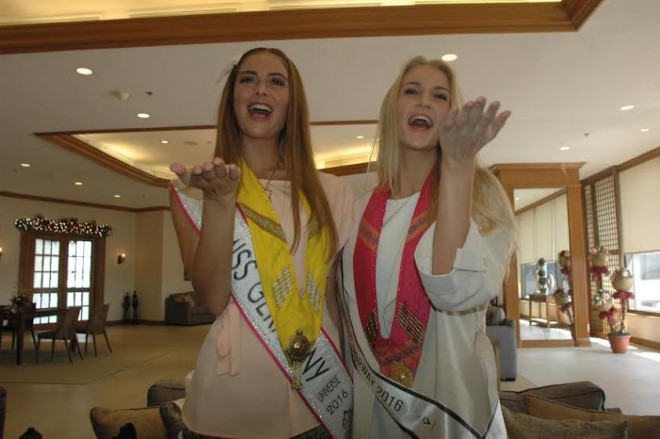 Miss Norway Christina Waags and Miss Germany Johanna Ace arrived Jan. 13, 2017 at around 12:25 p.m. at NAIA terminal 1 for the Miss Universe contest. (Photo courtesy of the Department of Tourism)